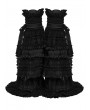 Punk Rave Black Gothic Cute Bow Ruffled Flare Leg Warmers for Women