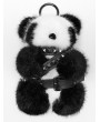 Punk Rave Black and White Cute Faux Fur Panda Doll