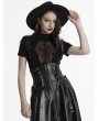 Punk Rave Black Gothic Retro Pearl Cross Embellished Top Hat