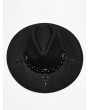 Punk Rave Black Gothic Retro Pearl Cross Embellished Top Hat