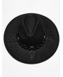 Punk Rave Black and Red Gothic Retro Pearl Cross Embellished Top Hat