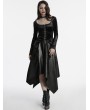 Punk Rave Black Gothic Gradient Velvet Long Sleeve Irregular Shirt for Women