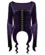 Punk Rave Violet Gothic Gradient Velvet Long Sleeve Irregular Shirt for Women