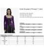 Punk Rave Violet Gothic Gradient Velvet Long Sleeve Irregular Shirt for Women