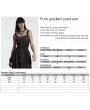 Punk Rave Red and Black Gothic Grunge Gradient Plaid Vest Top for Women