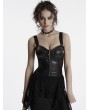 Punk Rave Black Gothic Punk Faux Leather Vest Top for Women