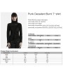 Punk Rave Black Gothic Punk Decadent Burnt Asymmetric T-Shirt for Women