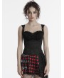 Punk Rave Black Gothic Buckle Strap Corset Style Cami Top for Women