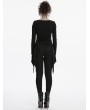 Punk Rave Black Gothic Punk Long Sleeve Irregular T-Shirt for Women