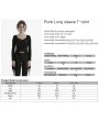 Punk Rave Black Gothic Punk Long Sleeve Irregular T-Shirt for Women