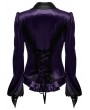 Punk Rave Violet Gothic Gradient Velvet Bat Collar Long Sleeve Shirt for Women