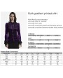 Punk Rave Violet Gothic Gradient Velvet Bat Collar Long Sleeve Shirt for Women