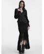 Punk Rave Black Gothic Vintage Long Lantern Sleeve Jacquard Shirt for Women