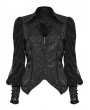 Punk Rave Black Gothic Vintage Long Lantern Sleeve Jacquard Shirt for Women