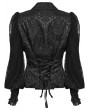 Punk Rave Black Gothic Vintage Long Lantern Sleeve Jacquard Shirt for Women