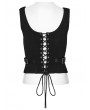 Punk Rave Black Gothic Punk Tight Fit Front Zipper Vest Top for Women