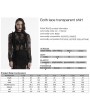 Punk Rave Black Gothic Rose Lace Transparent Shirt for Women