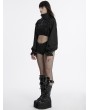 Punk Rave Black Gothic Punk Cool Stand Collar Short Jacket for Women