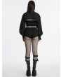 Punk Rave Black Gothic Punk Cool Stand Collar Short Jacket for Women