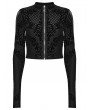 Punk Rave Black Fashion Gothic Printed Short Coat for Women