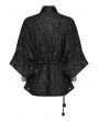 Punk Rave Black Gothic Women's Starry Print Short Coat with Detachable Belt