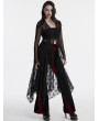 Punk Rave Black Gothic Irregular Hem Lace Cardigan for Women