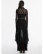 Punk Rave Black Gothic Irregular Hem Lace Cardigan for Women