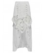 Punk Rave White Gothic Asymmetric High-Low Ruffled Chiffon Skirt