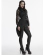 Punk Rave Black Dark Night Gothic Asymmetric Women's Vest with Detachable Chain