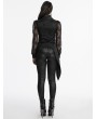 Punk Rave Black Dark Night Gothic Asymmetric Women's Vest with Detachable Chain