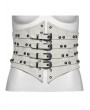 Punk Rave White Gothic Retro Buckle Loops Steampunk Girdle