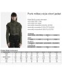 Punk Rave Green Gothic Punk Studded Military Style Short Jacket for Women