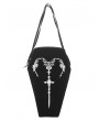 Dark in love Black Gothic Horn Embroidery Coffin Bag