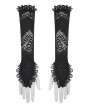 Dark in love Black Gothic Romantic Lace Embroidered Gloves