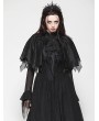 Dark in love Black Gothic Dark Tattered Tassel Cape for Women