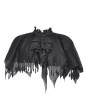 Dark in love Black Gothic Dark Tattered Tassel Cape for Women