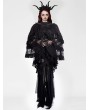 Dark in love Black Gothic Elegant Vintage Lace Oversized Sleeves Cape for Women