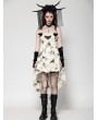 Dark in love Beige and Black Gothic Lace Embroidered Butterfly High-low Dress