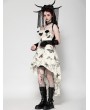 Dark in love Beige and Black Gothic Lace Embroidered Butterfly High-low Dress