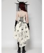 Dark in love Beige and Black Gothic Lace Embroidered Butterfly High-low Dress