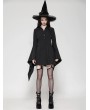 Dark in love Black Gothic Witchy Bell Sleeve Short Shirt Dress