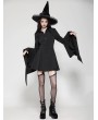 Dark in love Black Gothic Witchy Bell Sleeve Short Shirt Dress