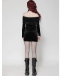 Dark in love Black Gothic Sexy Punk Velvet Halter Mini Bodycon Dress