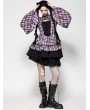 Dark in love Pink Butterfly Gothic Doll Bell Sleeve Short Dress