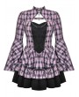 Dark in love Pink Butterfly Gothic Doll Bell Sleeve Short Dress