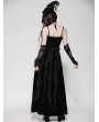 Dark in love Black Gothic Sexy Hollow Lace Velvet Maxi Dress