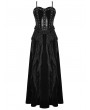 Dark in love Black Gothic Sexy Hollow Lace Velvet Maxi Dress