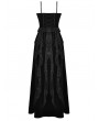 Dark in love Black Gothic Sexy Hollow Lace Velvet Maxi Dress