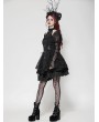 Dark in love Black Gothic Lolita Butterfly Print Bell Sleeve Short Dress