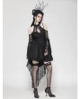 Dark in love Black Gothic Lace Halter Cold Shoulder High-Low Dress